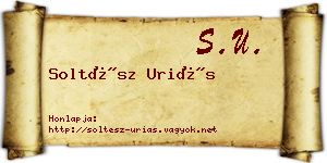 Soltész Uriás névjegykártya